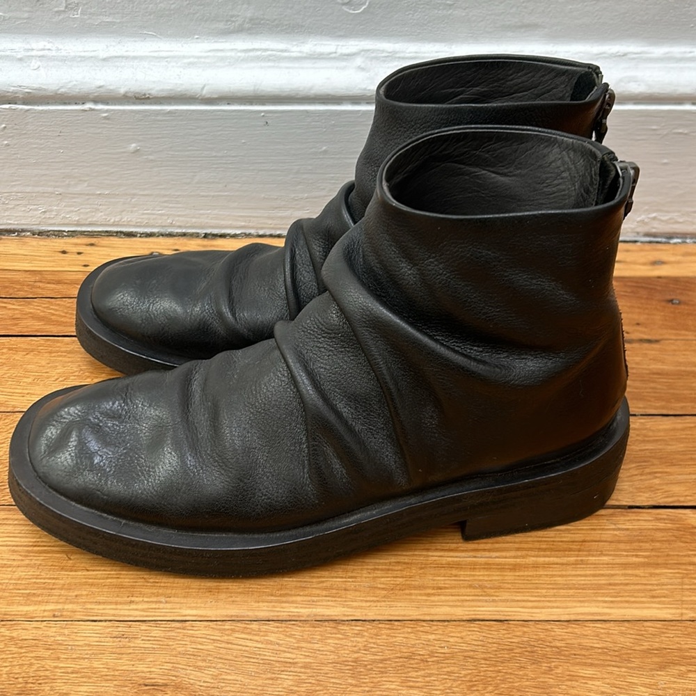 Marsell Zip Back Slouch Black Boots Size 36.5, EUC